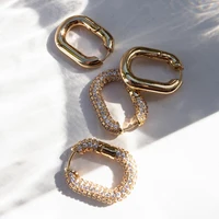 Fashion CZ Zircon Round Huggie Hoop Earrings for Women Geometric U Shape Ear Buckle Hoops Gold Plated Stainless Steel Jewelry - Image 5