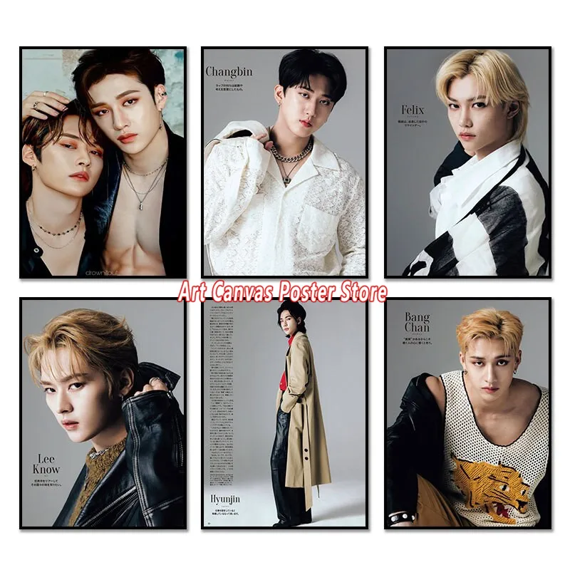 Kpop Stray Kids Poster Aesthetics Music Album Rapper Boy Group Canvas ...