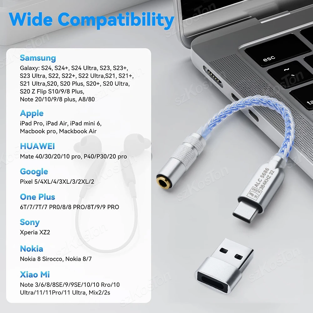 รูปสินค้า สายแปลงเสียง Type-C เป็น 3.5 มม. คุณภาพ HiFi