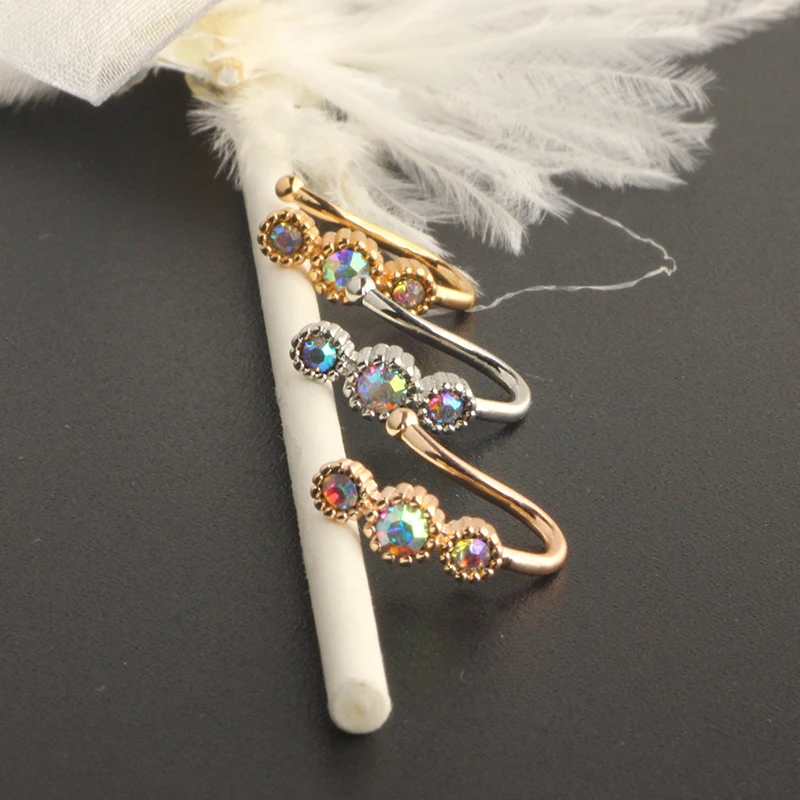 Crystal Butterfly Fake Nose Ring Non Piercing Clip On Nose Ring Indian Style Heart Nose Cuff Fake Piercing Nariz Jewelry