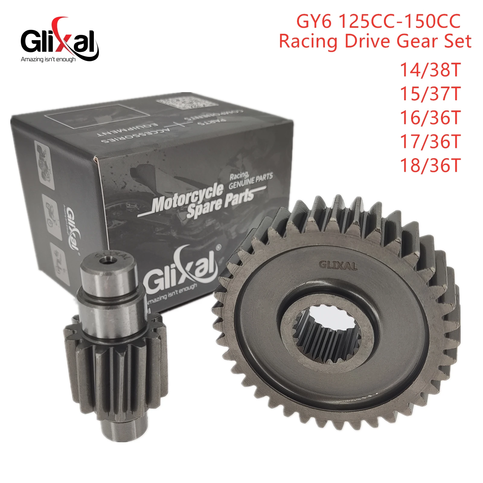 Glixal GY6 125cc 150cc High Performance Racing Final Drive Gear Set for 152QMI 157QMJ Scooter Moped ATV Go Kart Engine