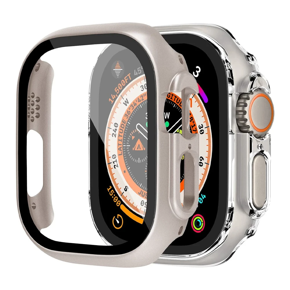 Glass+Cover For Apple Watch case Ultra 49mm Accessories All Around PC