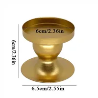 Round Plate Candlestick Vintage Black Gold Candle Holder Wrought Iron Craft Candelabra Wedding Festival Party Supplies 6
