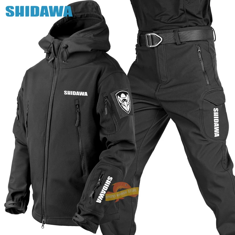 

Army SoftShell Tactical Waterproof Jacket Fishing Suit Men's Hooded Coat Military Combat Tracksuit Hiking Camping Climbing Pants