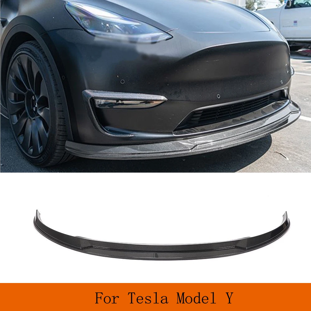 

Автомобильный передний бампер из углеродного волокна, спойлер для Tesla Model Y Sport Utility 4-дверный 2019-2021 гоночный передний корпус, защита для подбородка
