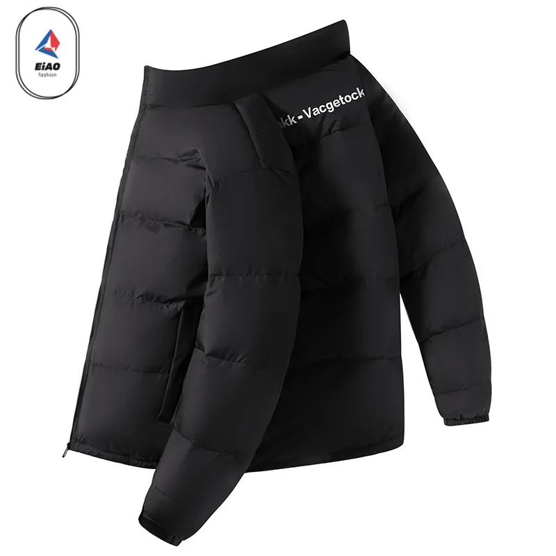EIAO 2026 Winter Down Jacket Men High Quality Solid Color White Duck Down Padded Coat Korean Trendy Stand Collar Windproof Parka