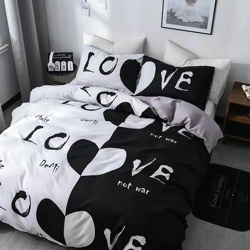 

King Duvet Comforter Cover Couple Double Duvet Cover Set 240x220 Queen Bed Sheet Bedding Covers Set Full Size Free Shipping