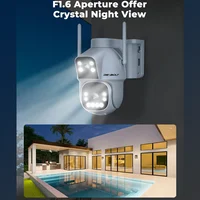 GENBOLT 2.5K AOV Solaire WiFi Caméra De Surveillance Extérieur sans Fil, Enregistrement 24/7 3MP+3MP IP Caméra Surveillance Batterie avec détection IA 90FT,8W 15600mAh Caméra CCTV Double WiFi 2.4&5GHz 6