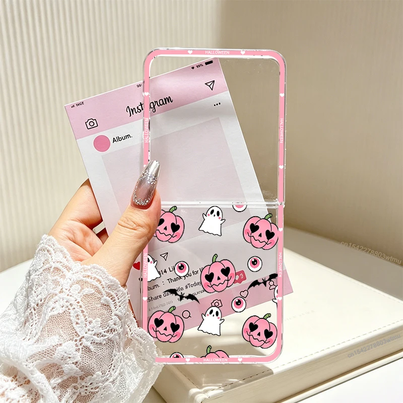 Funny Halloween Pumpkin Ghost Bat Pattern Clear Phone Case