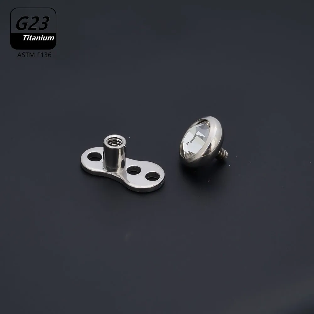 Titanium Internally Threaded Piercings Medusa Jewelry Piercing 16g G23 Anchor Surface Skin Diver Microdermal Gem Body Opal piercing jewelry,body piercing earrings,ear piercing jewelry,body piercing jewelry,body jewelry