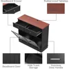 Dual tilt trash cabinet 20 gallon, antique style headboard trash can cabinet kitchen with solid wood tabletop and drawers 4