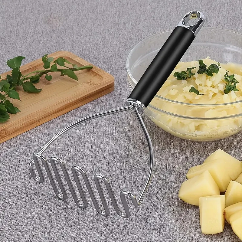 1pc Heavy Duty Stainless Steel Potato Masher-Perfect for Mashed Potatoes, Beans, Avocado & More-10.25in Potato Masher