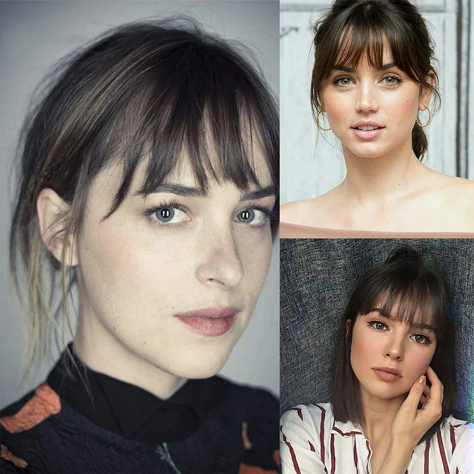Air Bangs Clip In Bangs Fringe Human Hair Extension for White Women Natural False hairpiece On Hair Accessories Fake