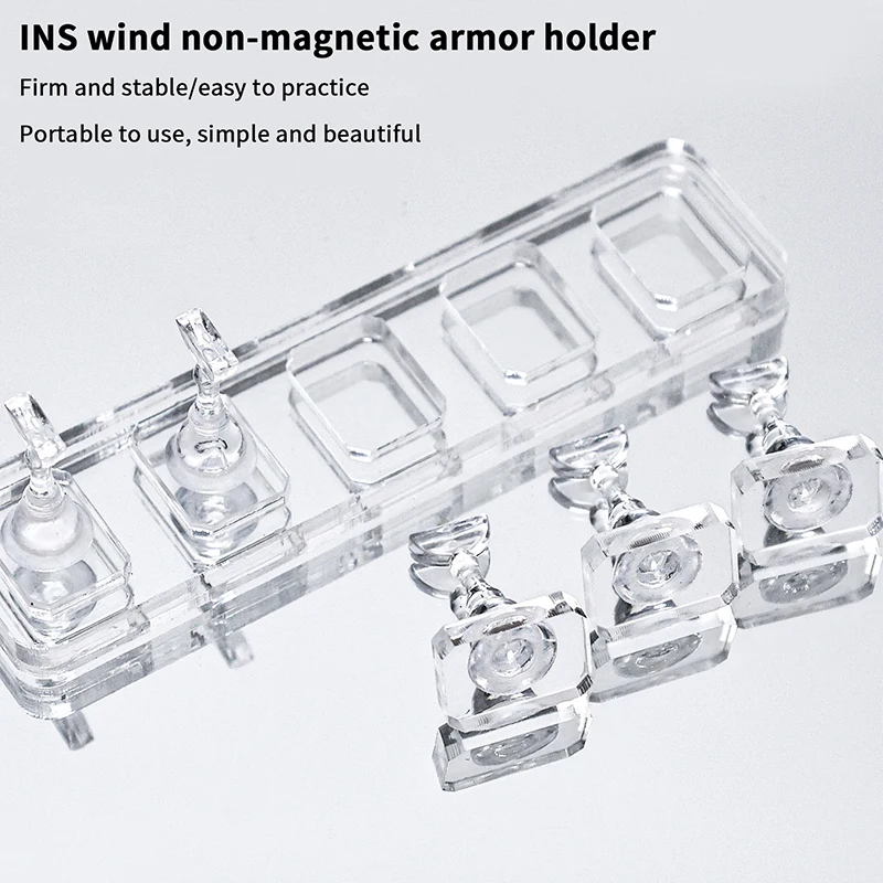 1/5/10 Grid Non-Magnetic Nail Stand Reusable Nail Tips Display Holder Nail Polish Sample Rack Manicure DIY Nail Art Supplies