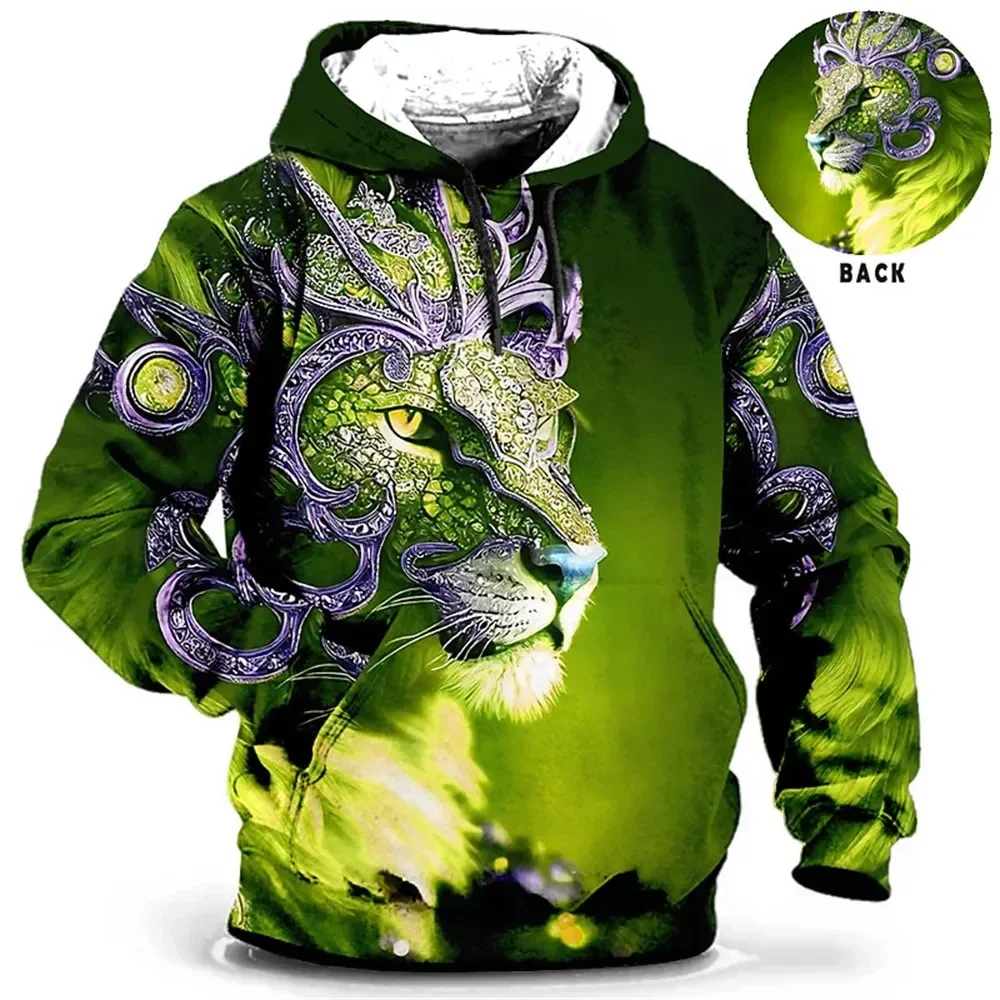 thumbnail image 1 of Sudadera con capucha para hombre, con estampado de tigre en 3D, holgada, de diseñador, para primavera y otoño, de manga larga, talla 4XL, ropa Harajuku Y2k de gran tamaño, 1 of 5