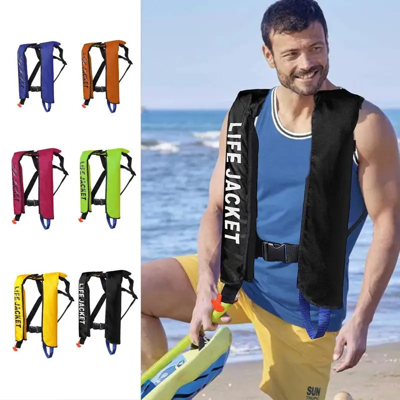 Inflatable-Swim-Vest-Swimming-Snorkel-Jacket-Safety-Floating-Swimming ...