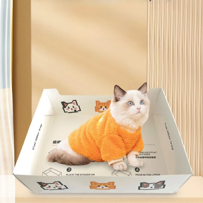 1개입 일회용 자동차 고양이 화장실 여행용 휴대용 고양이 화장실 접이식 종이 고양이 화장실 애완용품 여행용품 편리함