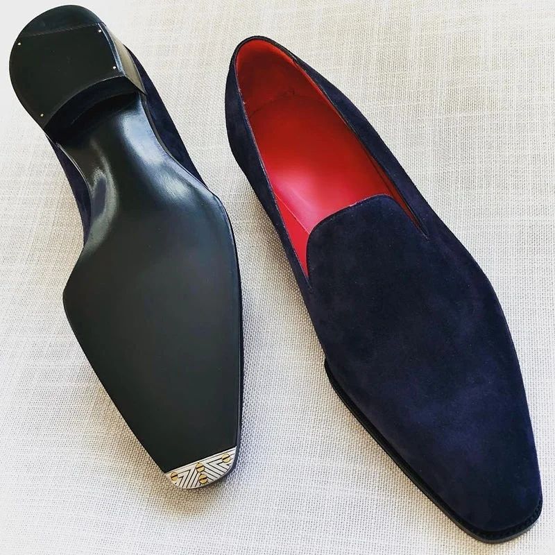 

New Loafers Men Shoes Faux Suede Solid Color Fashion Business Casual Party Daily Classic Simple Slip-on Retro Dress Shoes CP152