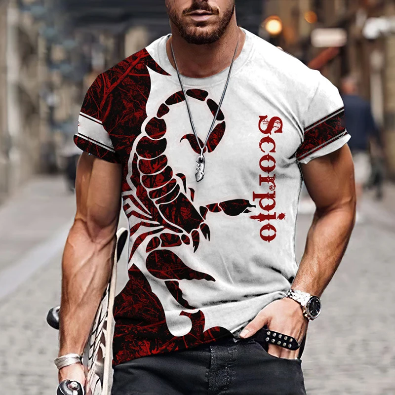 Animal Men's T Shirt 3d Print Scorpion Graphic Tees Top Funny T-Shirts Fashion Casual Male Streetwear Oversized Man Clothing
