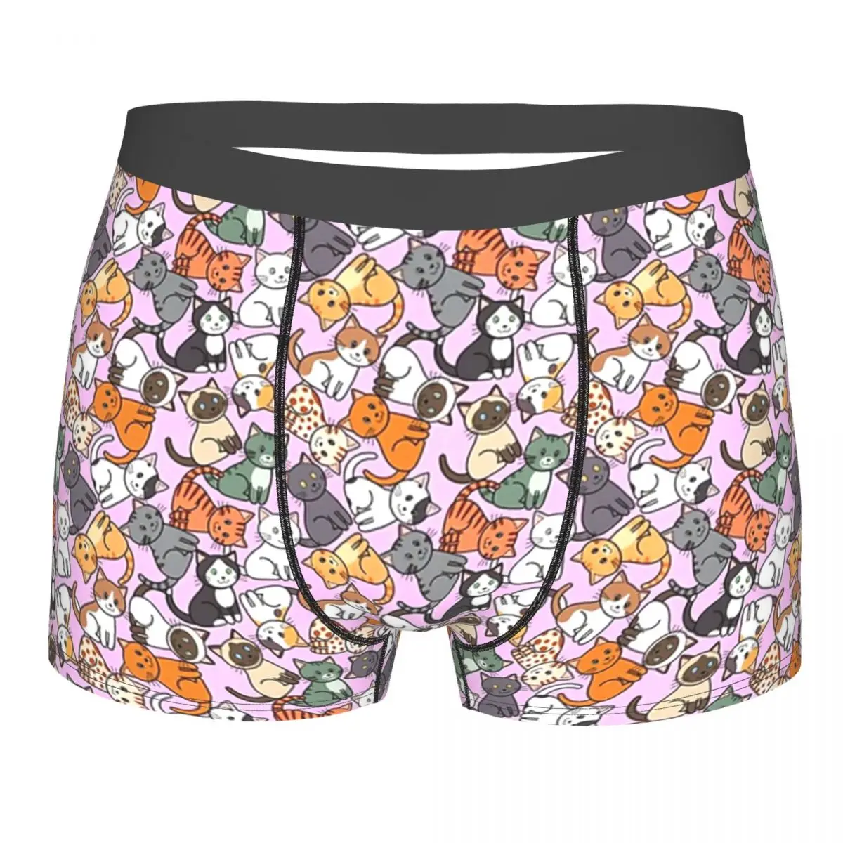 CATS (PINK) Underpants Breathbale Panties Male Underwear Print Shorts Boxer Briefs fashion solid color low waist underwear shorts soft pink panties for pregnant women plus size maternity briefs clothing