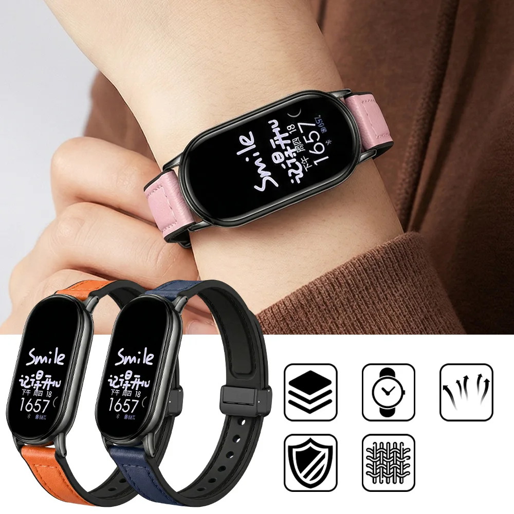 Magnetic Leather Strap for Smartwatch Replacement Bracelet