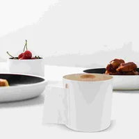 Round Bamboo Cover Paper Roll Roll Paper ganizer Holder White Compact Stable Bottom Kitchen Bathroom Home Bar Hotel Use 2