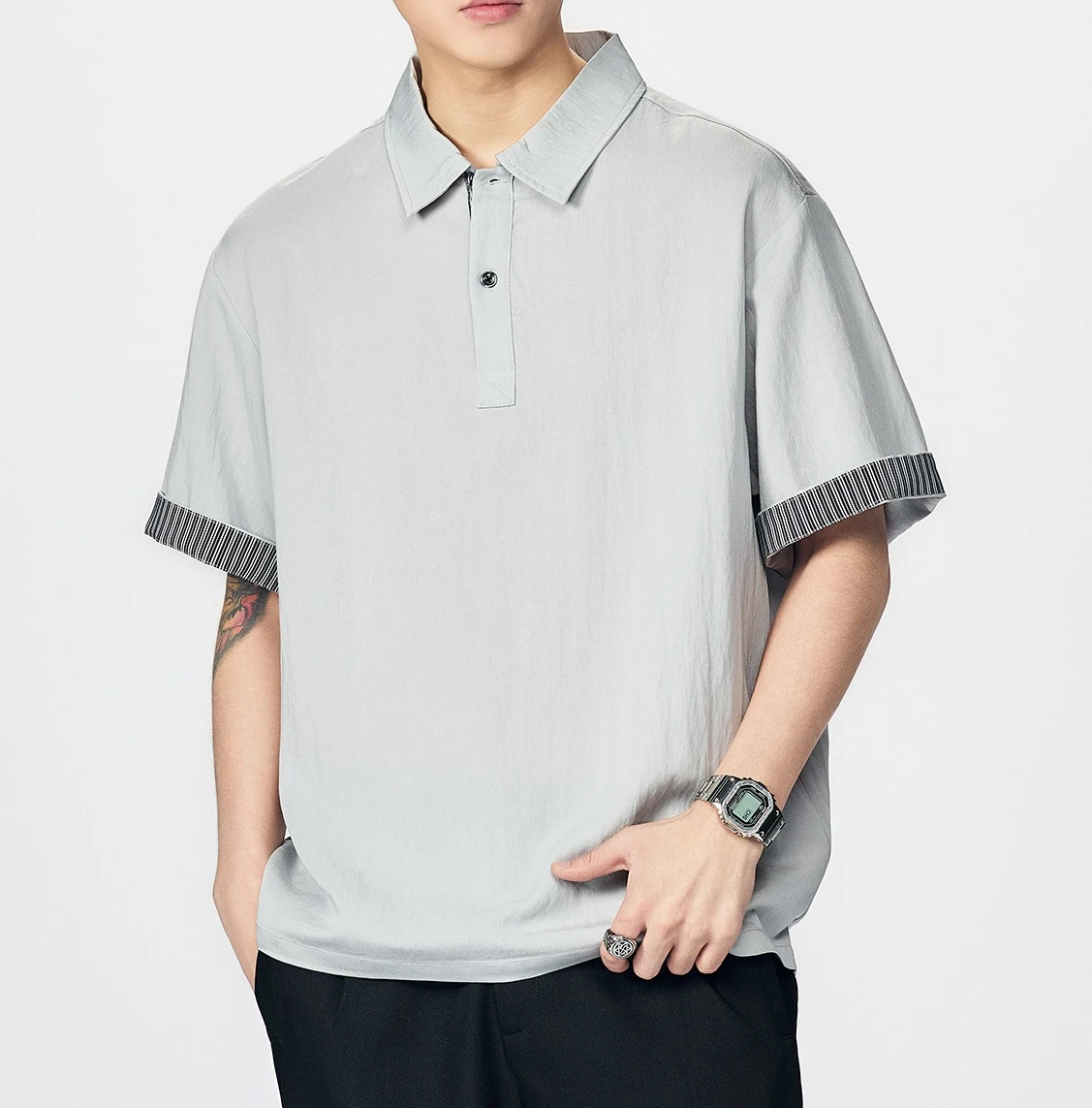 Polo da Uomo di Alta Gamma, Design Versatile, Nuova Tendenza Primavera 2026, Maniche Corte Casual - immagine 3