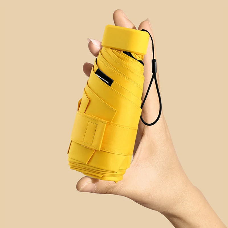 

6-Ribs Mini Sun Umbrella Portable Pocket Capsule Umbrella Sun Protection UV Folding Umbrella Parasol Paraguas With Box