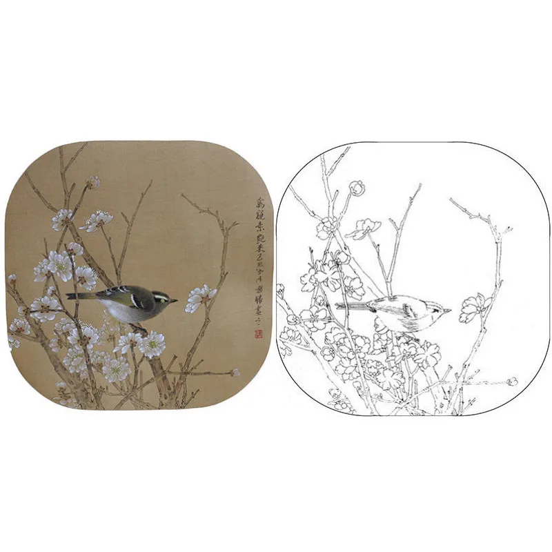 HD Meticolosa linea di pittura disegno manoscritto pittura cinese fiore uccello pratica immagine linea disegno carta da colorare immagine - immagine 3