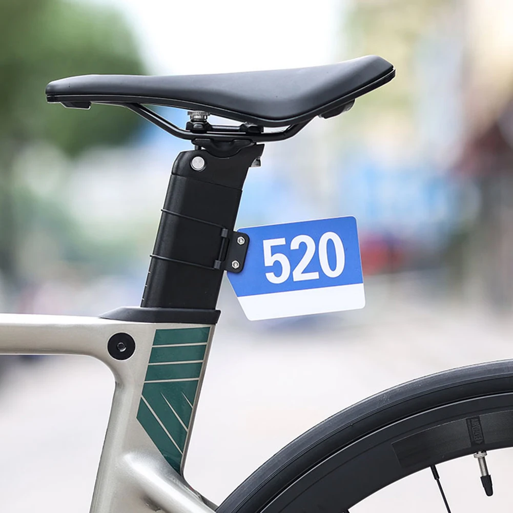 Rear License Number Seatpost Quick Release Bicycle Seatpost Holder Round Road Bike Number Plate Stand Clamp for MTB Bike Cycling