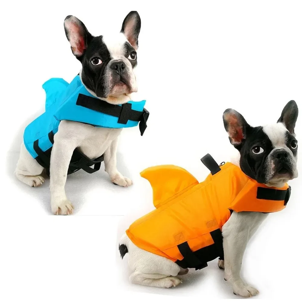 Dog Swimming Vest with Shark Fin Pet Summer Safety Clothes Dog Life Jacket Corgi Swimwear Bulldog Life Vest Pet Swimming Suit