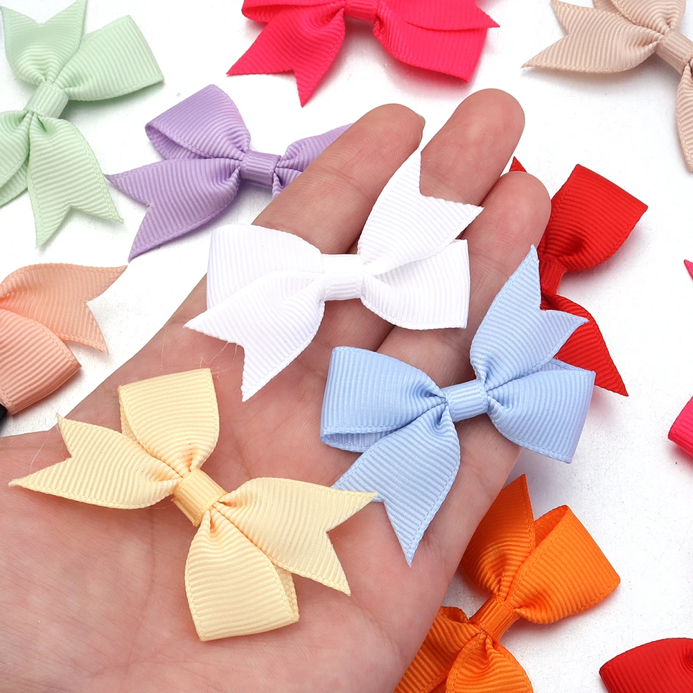 Charming Pink Satin Ribbon Bows - Set of 50 for Crafting and Party Decor