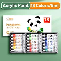 Vibrant Acrylic Paint Set - Assorted Colors, Water - Resistant, Portable for DIY Crafts, Art Projects, Canvas, and Rock Painting (18 Colors)