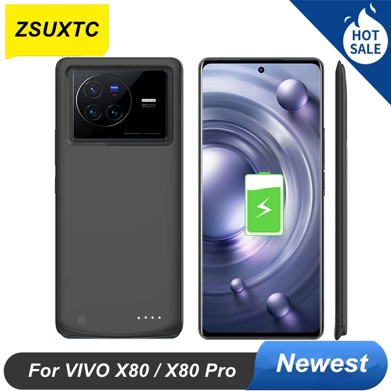 

6800Mah Battery Charger Case For VIVO X80 Power Case X80 Pro Plus + Power Bank Phone Cover For VIVO X80 Pro Battery Cases