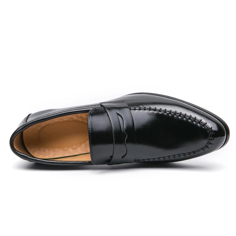 Men Retro Dress Shoes Black Brown Medium High Heels European and American Business Banquet Cuban Leather Shoes Size 38-45 5