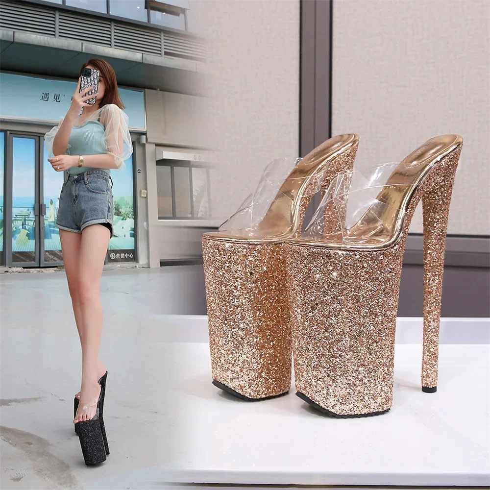 26CM/10Inchs Shiny Crystal PU High Heels Ultrahigh Heel Stripper
