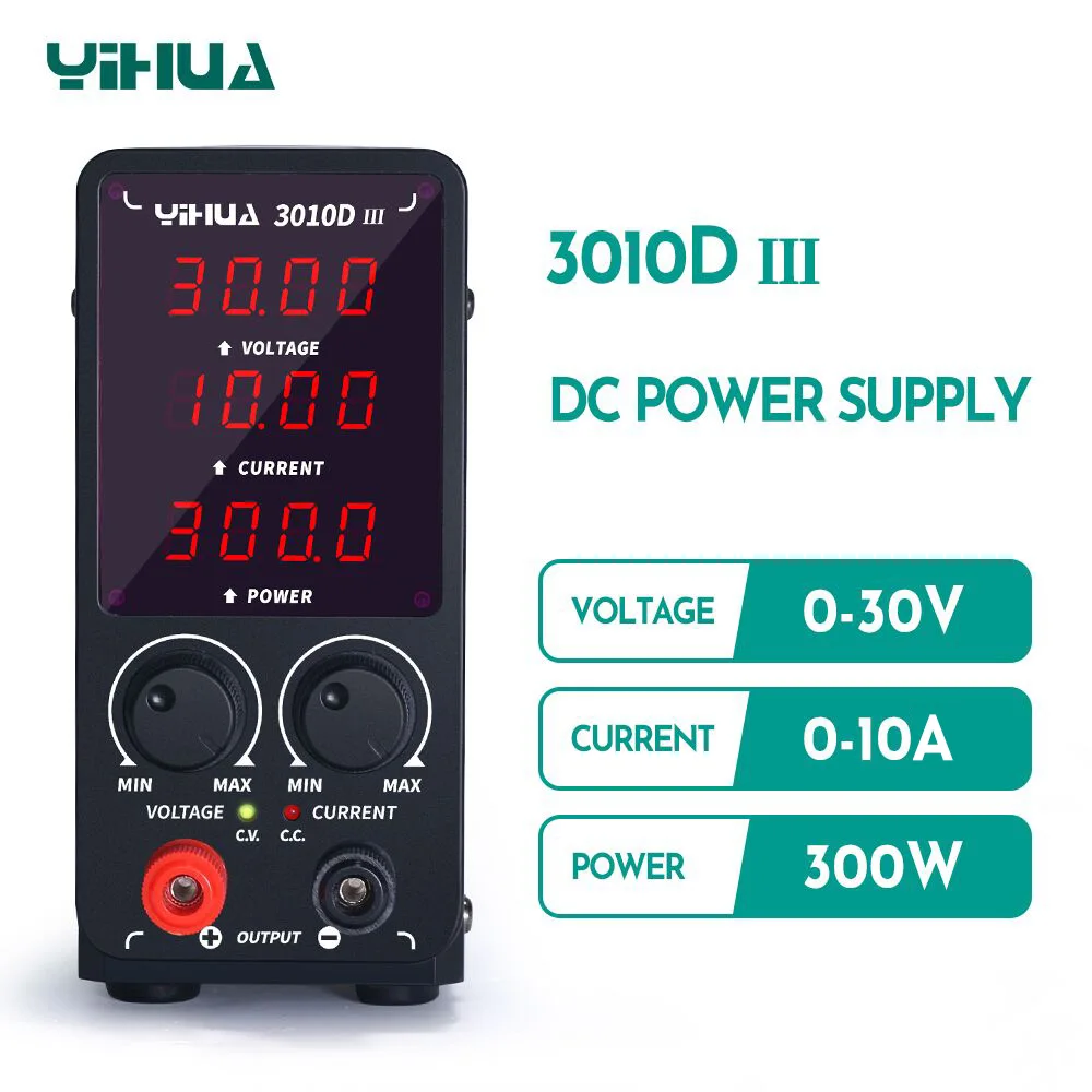 YIHUA 30V 60V 10A 5A Adjust DC Power Supply LED Digital Lab Bench Power Source Stabilized Power Supply Voltage Regulator Switch