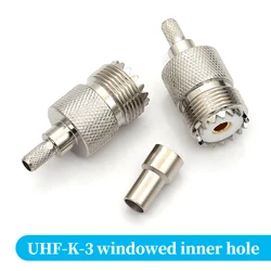 Premium SO239 PL - 259 RF Coaxial Adapter - Male to Female Plug Crimp Connector (1/3/5PCS) - 5 Pcs (UHF - K - 3)