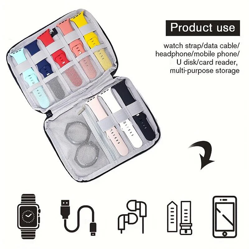 Watchband Storage Bag Watch Bands Storage Bag 10-15 Watch Straps Organizer and Storage Holder Bag Waterproof Travel Wirstband Pouch for iWatch Bands