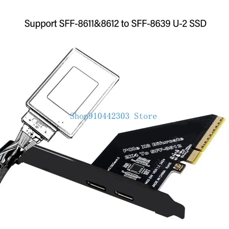 652F PCIe 4.0X8-Oculink SFF 8611 8612 호스트 어댑터 확장 최적화된 스토리지를 위한 외부 솔리드 디스크 그래픽 카드