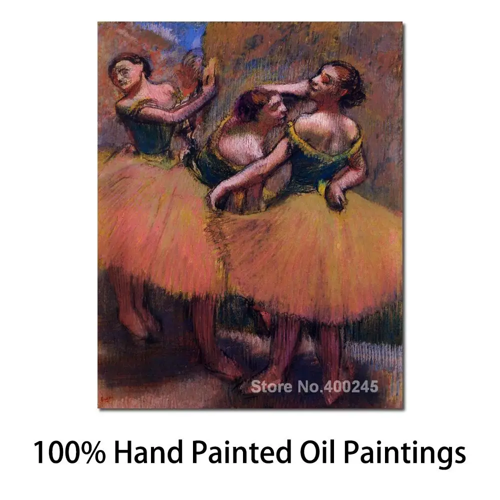 

Portrait Paintings Impressionist Three Dancers Green Blouses Edgar Degas High Quality Handpainted