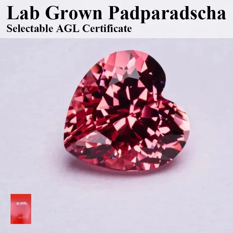 Großhandel Top Laborgezüchtete Padparadscha Herzrote Lotusblütenfarbe VVS1 für Charms DIY Schmuckherstellungsmaterialien Wählbar CE