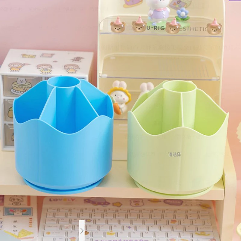Pen Holder Desk Organizer Large Capacity Rotating Stationery Pencil Cup For Home Office