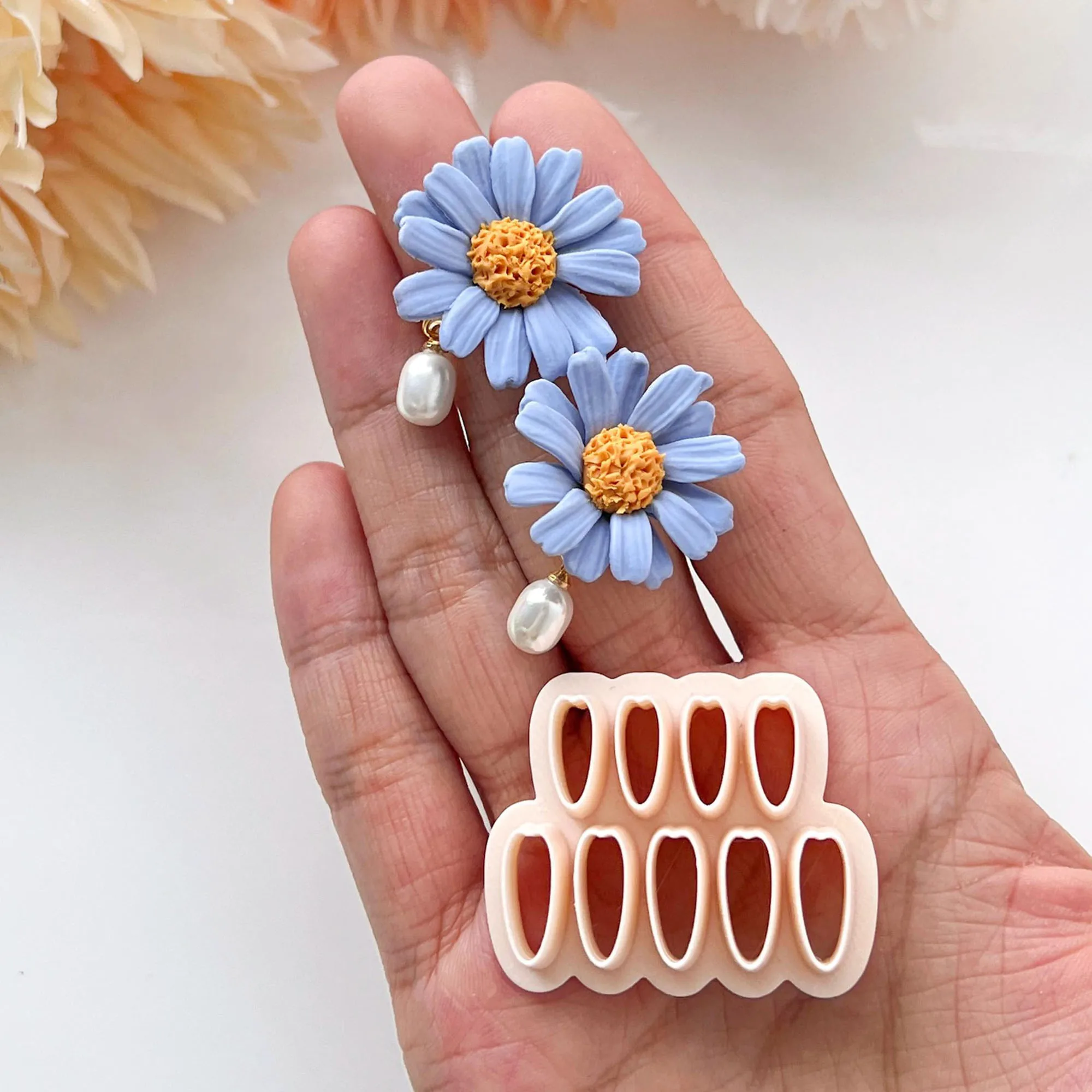 Daisy Petal Polymer Clay Cutter Mini Flower Petal Clay Cutters Earring Cutter For Earring Making polymer clay cutter