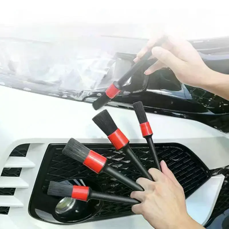 5종 자동차 디테일링 브러쉬 세트 프리미엄 섬유 다기능 청소 브러쉬 (휠, 엔진, 실내, 통풍구 세척 키트)