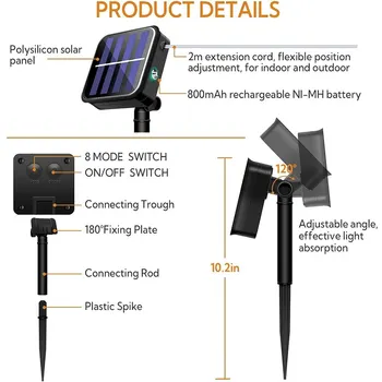 Solar String Lights Outdoor Waterproof Solar Fairy Lights 8 Modes Solar Christmas Lights for Garden Patio Wedding Decorations 5