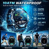 Montre connectée tactique multisports pour homme T-RX 4 Ultra avec GPS, boussole, étanchéité, appels, SpO2, suivi cardiaque 24h/24 3