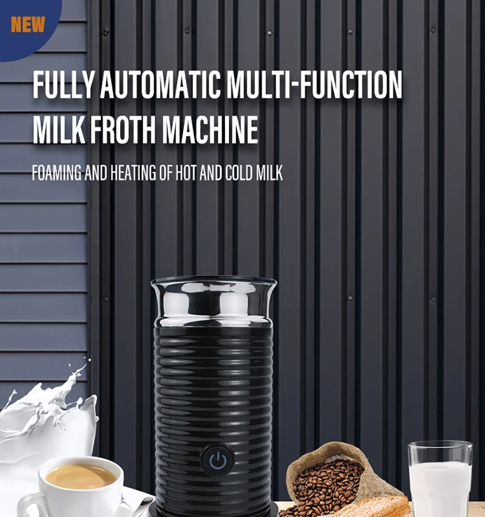 220V 500W Electric Milk Frother Cold/Hot Dual Effect Multifunction Foam Maker Latte Cappuccino Chocolate Automatic Milk Foamer 4