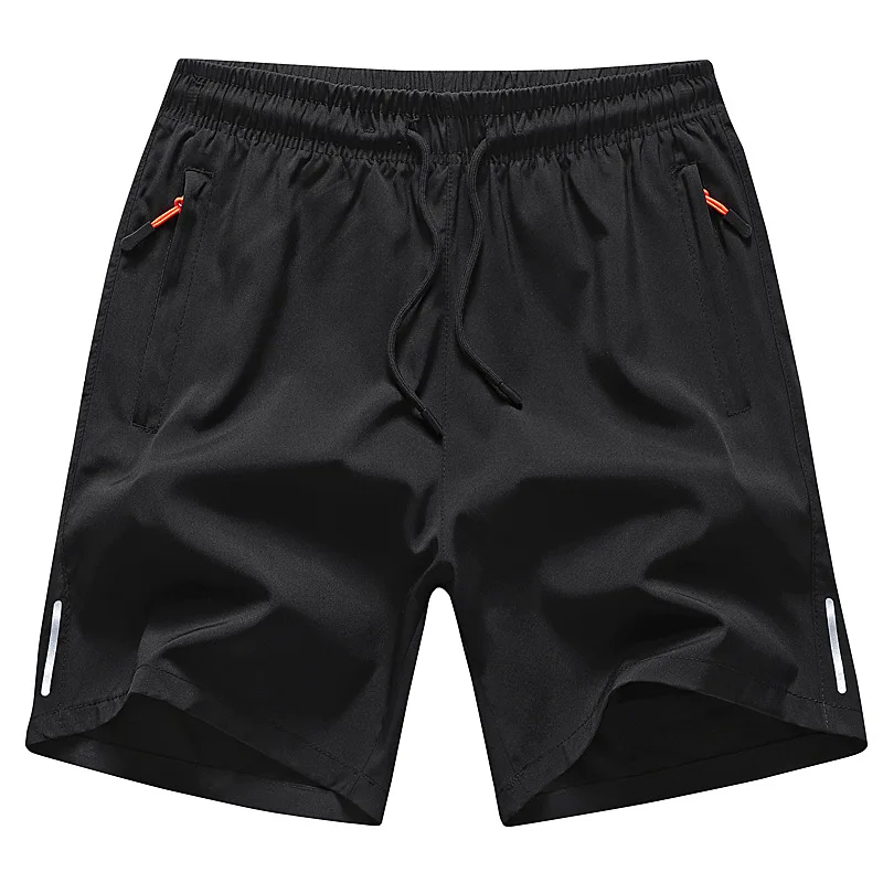 Shorts Masculinos Esportivos de Secagem Rápida com Cintura Elástica, Cordão, Bolso com Zíper, Barra Dividida, Leves e Respiráveis para Treino, Corrida e Academia