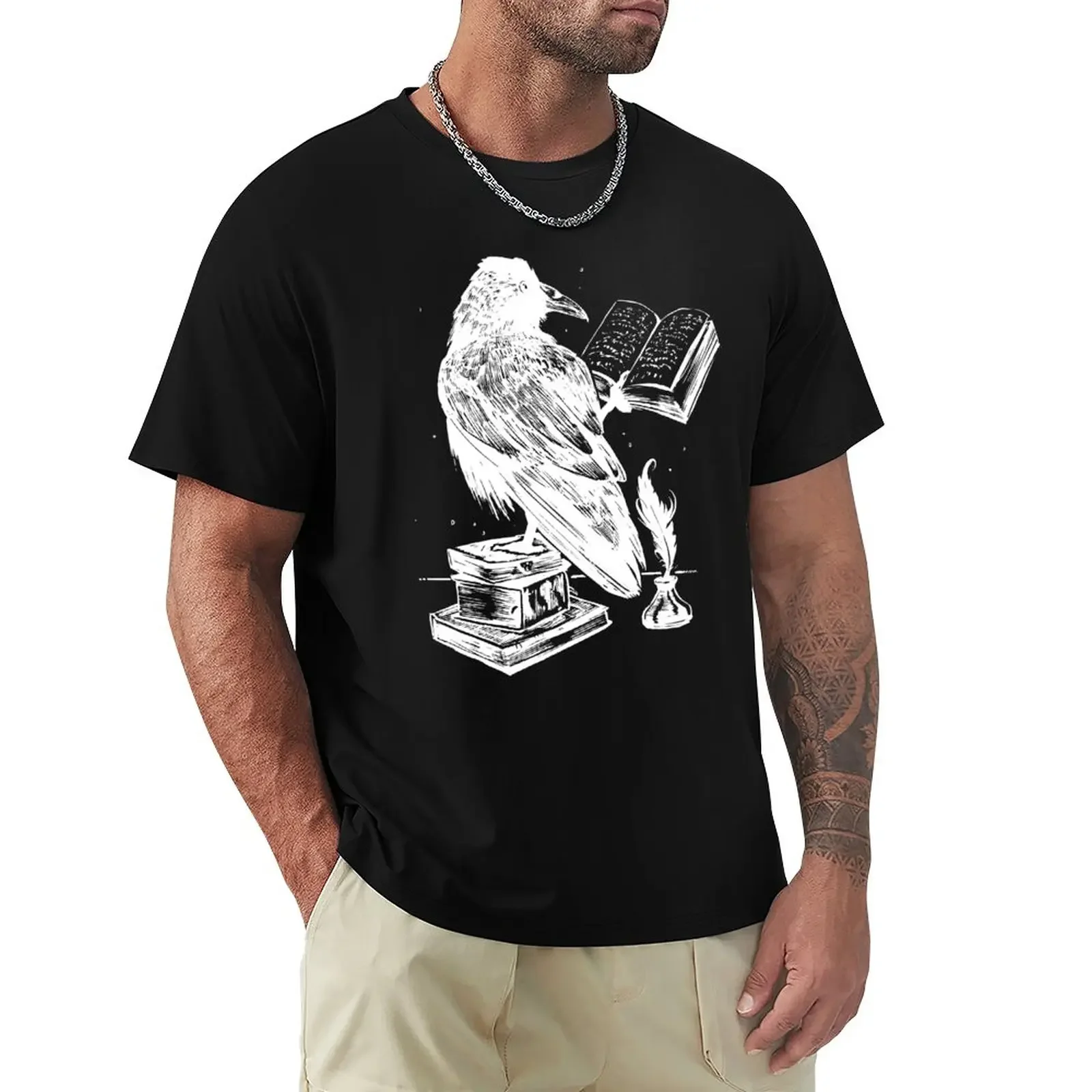 

Raven reads a book T-Shirt sublime oversizeds kawaii clothes vintage plain white t shirts men